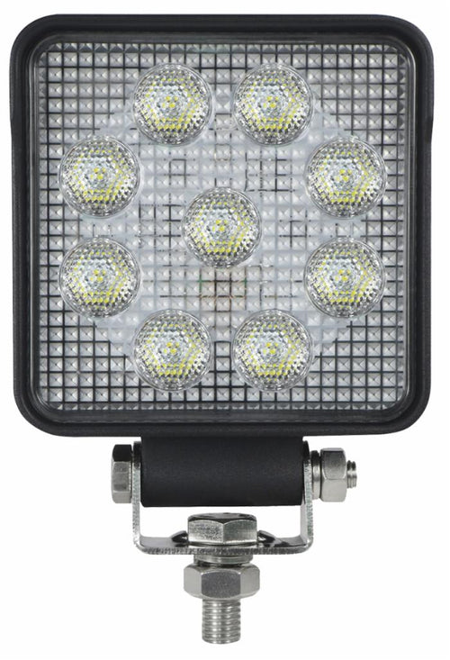 Faro da lavoro 9 LED OSRAM quadrato ad ampio raggio freddo 13,5W IP67 IP69K