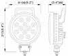 Faro da lavoro 12 LED rotondo ad ampio raggio 36W IP67