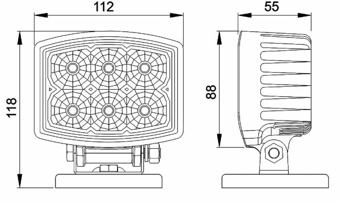 Faro da lavoro 6 LED ad ampio raggio Flood freddo 18W IP67