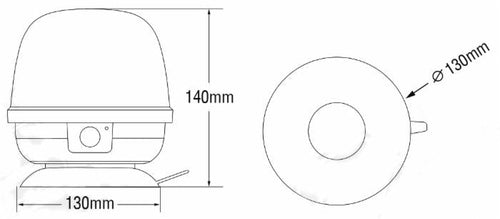 Lampeggiante a batteria con telecomando 12-24V base magnetica