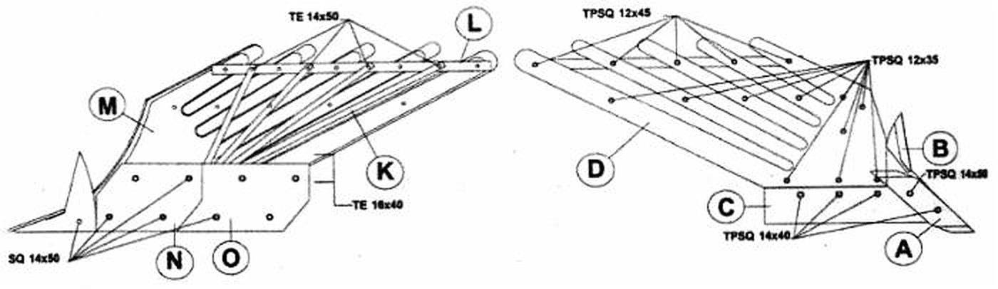 Fodera anteriore per fuori solco adattabile Er.Mo C10M D-CA074AD