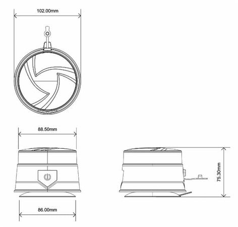 Lampeggiante magnetico LED a batteria 12-24V