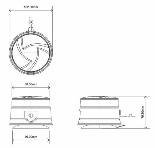 Lampeggiante magnetico LED a batteria 12-24V