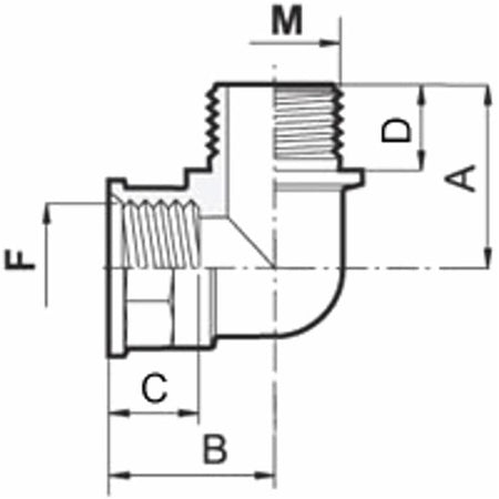 Raccordo maschio-femmina curvo G3/4"
