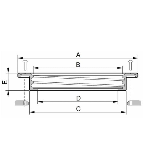 Anello per coperchio cisterna filettato con Ø foro cisterna 215mm e Ø esterno flangia 255mm