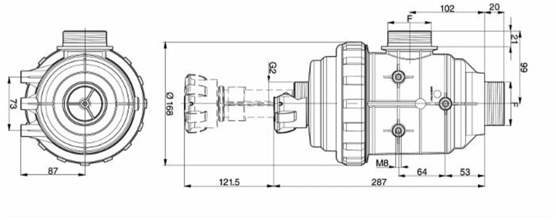 Filtro aspirazione con valvola G 2 50 mesh,