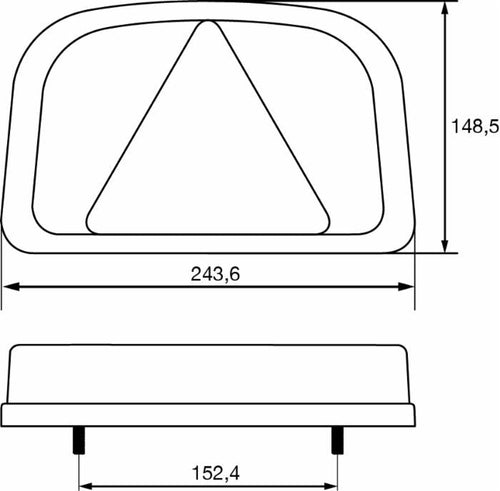 Fanale posteriore dx a LED 243,6x148,5x48mm