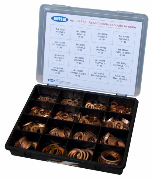 Assortimento rondelle in rame da 400 pezzi