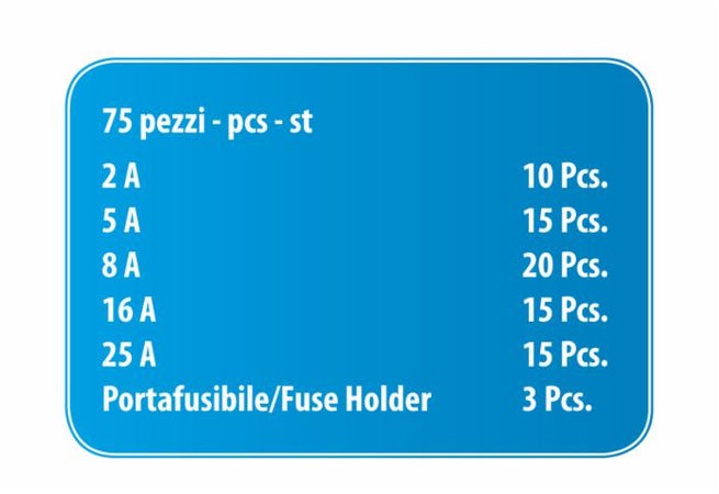 Assortimento fusibili siluro da 75 pezzi