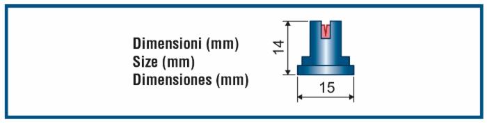 Ugello a ventaglio ad ampio spettro ceramico WRC 110° blu confezione da 5 pezzi