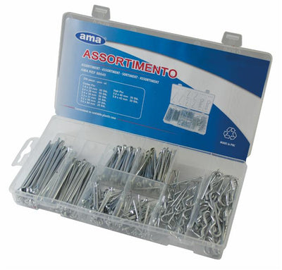 Set assortito con 260 coppiglie standard e a molla