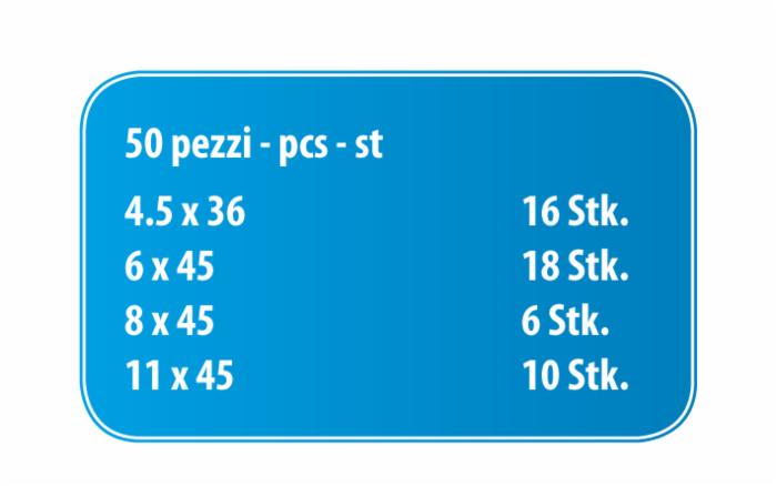 Assortimento 50 spine a scatto