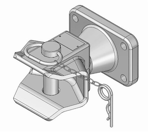 Gancio omologato perno 31mm interasse 120x55mm