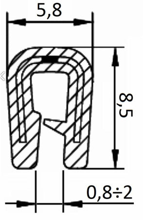 Guarnizione coprilamiera fino a 2,5mm (20 mt)