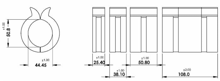 Riduttore di corsa per cilindri spessore 1" per stelo cilindri Ø 45 /50mm