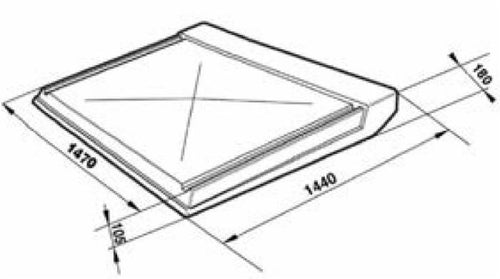 Tettuccio parapioggia universale in vetroresina misura 140x140mm