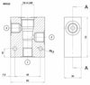 Corpo in alluminio per valvole elettriche a 3 vie cavità 7/8