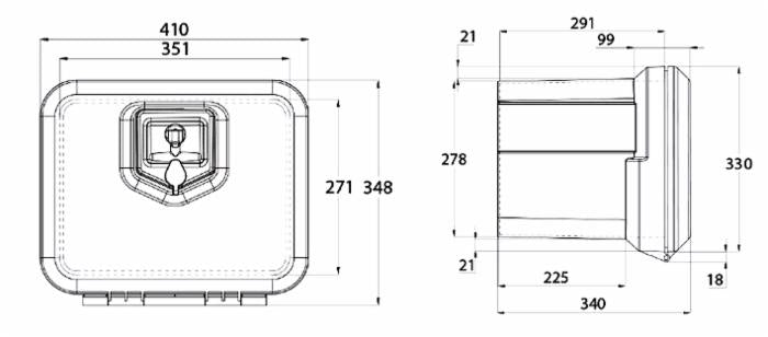Cassetta porta attrezzi in plastica 410x348x340mm