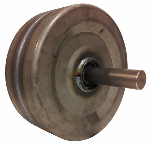 Ruota in lamiera completa con albero 300x100mm