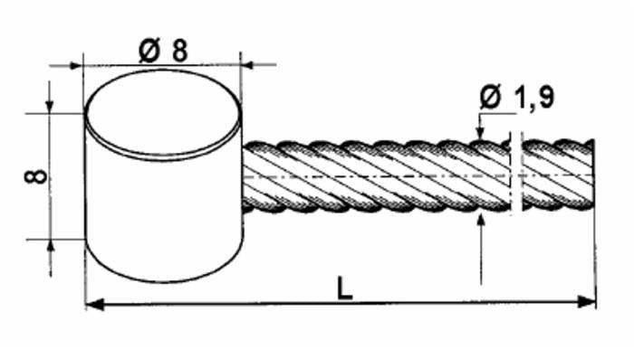 Cavo per acceleratore ø 1,9mm lunghezza 2000mm confezione da 15 pezzi