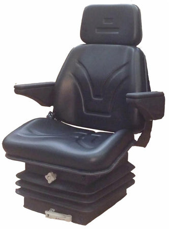 Sedile Top in sky nero con sospensione meccanica e braccioli