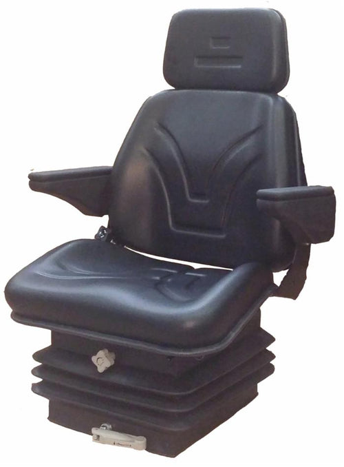 Sedile Top in sky nero con sospensione meccanica e braccioli