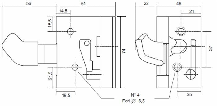 Serratura universale sx in acciaio zincato