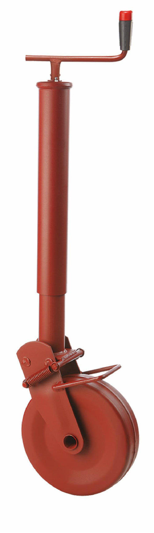 Ruota d'Appoggio con Bloccaggio a Molla Ø 60mm Ruota Ferro 220x60mm Colore Rosso
