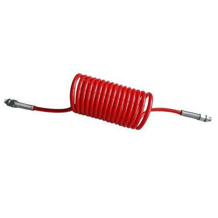 Tubo spiralato rosso con raccordi M16x1,5mm - M16x1,5mm