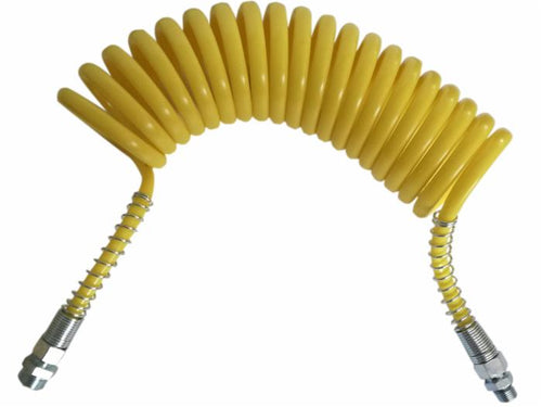 Tubo spiralato giallo con raccordi M16x1,5/M16x1,5