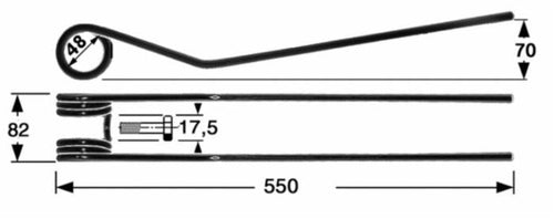 Dente giroandanatore adattabile Pottinger 436033 filo 8,5