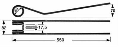 Dente giroandanatore adattabile Pottinger 436033 filo 8,5 confezione da 3 pezzi