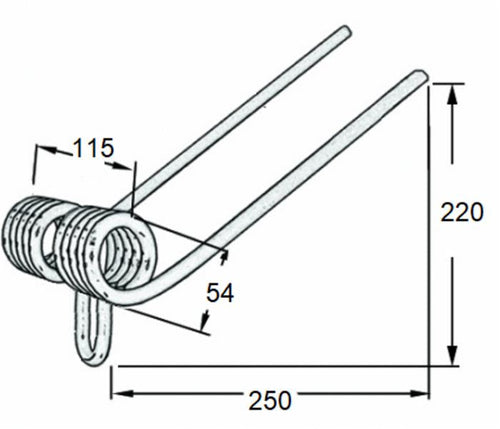 Dente Seminatrice Posteriore Gaspardo 18904190 Filo 8 confezione da 6 pezzi