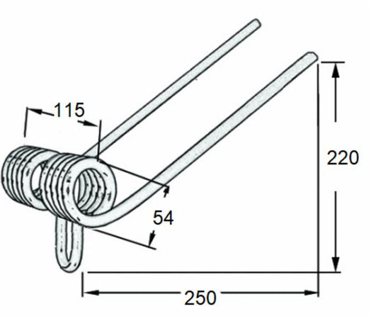 Dente Seminatrice Posteriore Gaspardo 18904190 Filo 8 confezione da 6 pezzi