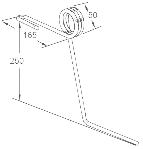 Dente seminatrice lungo adattabile Mascar filo 7 confezione da 3 pezzi