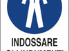 Cartello segnaletica indossare indumenti protettivi 30x20