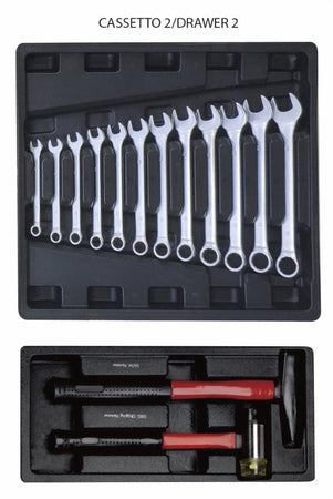 Carrello porta attrezzi professionale da officina Ama 7 cassetti 250 attrezzi assortiti