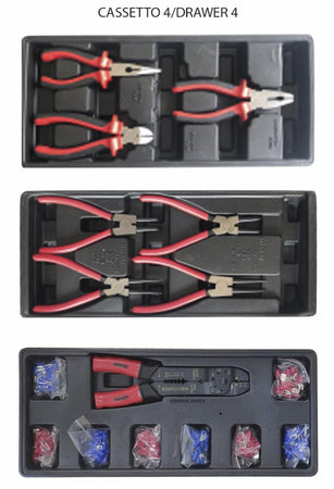 Carrello porta attrezzi professionale da officina Ama 7 cassetti 250 attrezzi assortiti