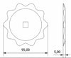 Coltello dentato Ø 95 foro quadrato 11x11mm per trincia