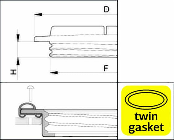 Kit coperchio con anello Ø 355mm per cisterne adattabile ad arag 8710502