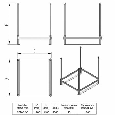 Porta big bag 1000lt