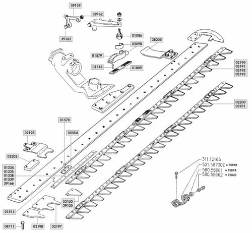 Asta forata 19 sezioni 2 adattabile a BCS Europa 56159021