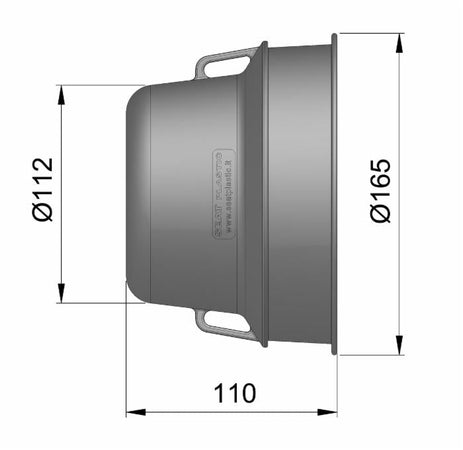 Controcuffia di plastica ø165 lunghezza 110mm