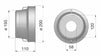 Controcuffia tonda piccola Ø200 e lunghezza 110mm