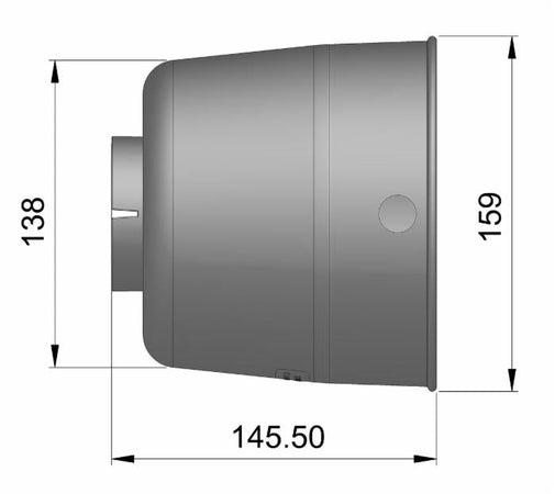 Controcuffia cilindrica con collare lunghezza 145,50mm
