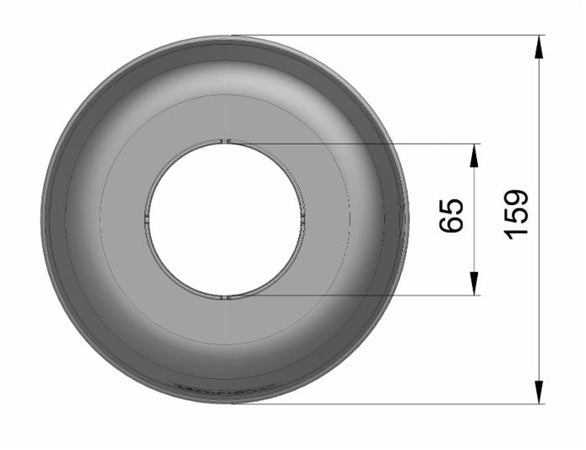 Controcuffia cilindrica con collare lunghezza 145,50mm