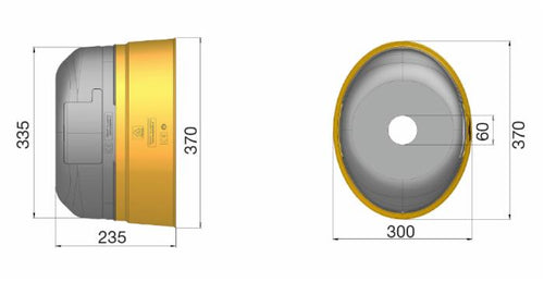 Controcuffia cardano ovale grande con fascia Ø 370x300mm