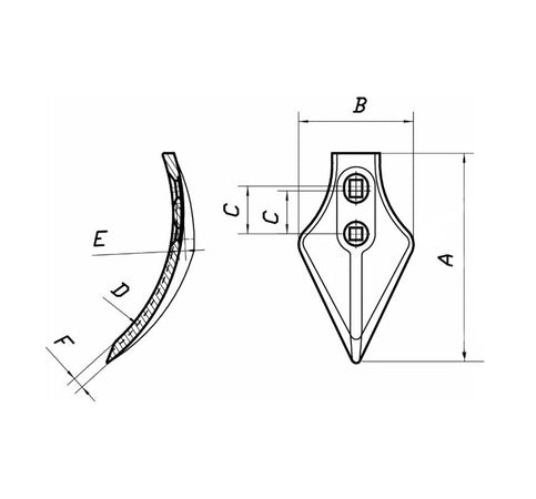 Vomerina a cuore per ancora estirpatore