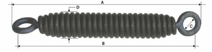 Molla tiller con occhio girevole e filo da 10mm