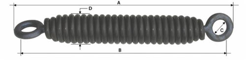 Molla per ancore tiller con occhio girevole e filo da 12mm